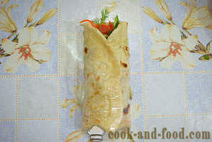 Domov shawarma piščanec recept, korak za korakom fotografij
