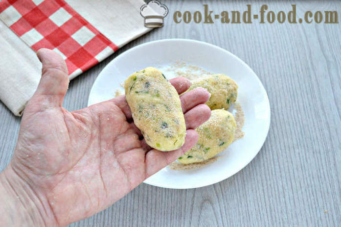 Sir pleskavice iz pire krompir - Kako pripraviti mesne kroglice iz krompirja in sira, s korak po korak receptov fotografije