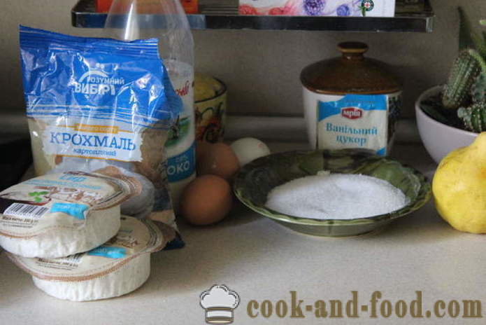 Vanilla torto s hruškami in sirom v kalupe - kako speči torto narejen iz skute in hrušk v domu, korak za korakom receptov fotografije
