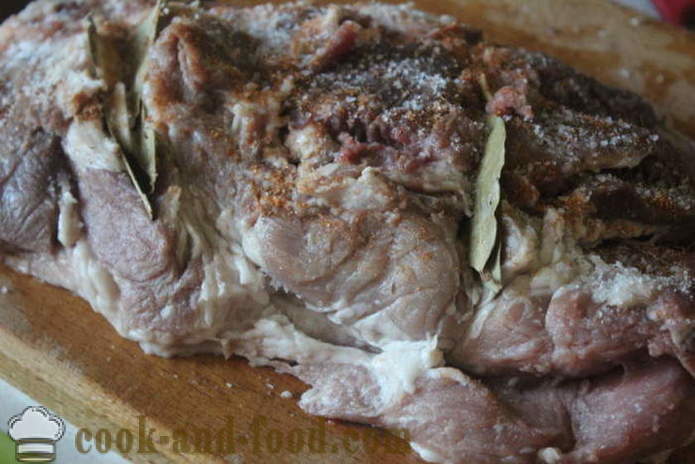 Svinjska pečenka z jabolki in medom - kot sočno svinjsko pečenko v folijo, s korak za korakom receptov fotografije