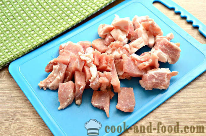 Okusno svinjska omaka z moko - kako kuhati meso omako svinjina ajdovih, korak za korakom receptov fotografije