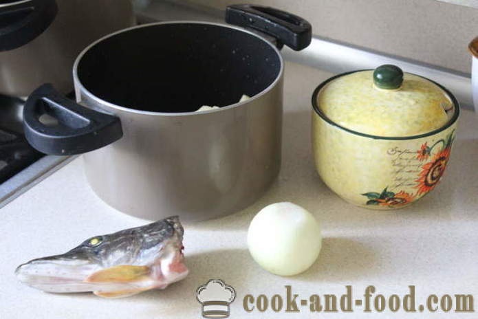 Ribja juha z Pike glavo podžigal - kako kuhati ribjo juho iz pike hitro, korak za korakom receptov fotografije