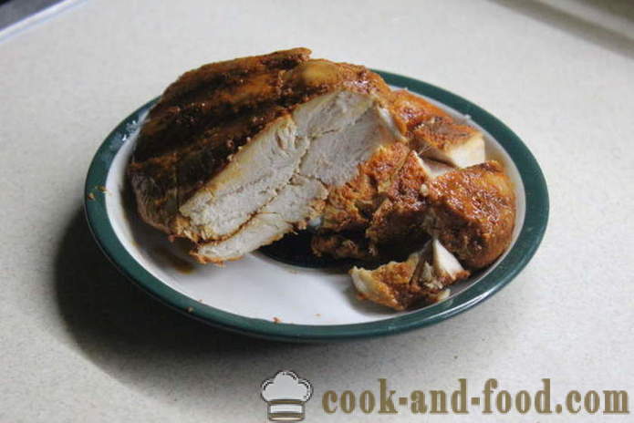 Domov pastrami piščanca v pečici - kako kuhati pastrami piščančje prsi doma, korak za korakom receptov fotografije