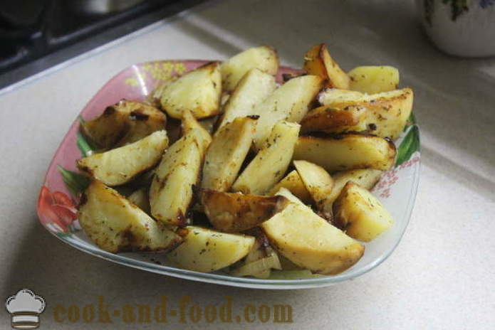 Pečen krompir z medom in gorčico v pečici - kot okusno kuhati krompir v luknjo, korak za korakom receptu z Foto: Primož La