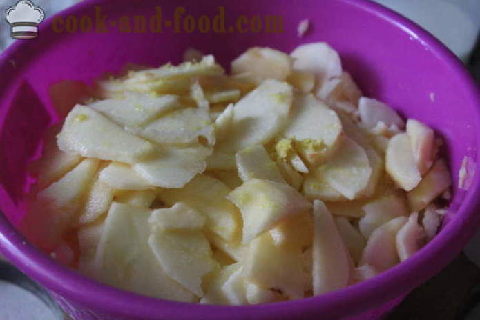 Preprosta jabolčna pita z ingverjem mleka - kako speči jabolčno pito z ingverjem v pečici, s korak za korakom receptov fotografije