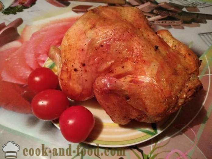 Pečen piščanec v celoti na banko - kot okusno pečenega piščanca v celoti pečico, korak za korakom receptov fotografije
