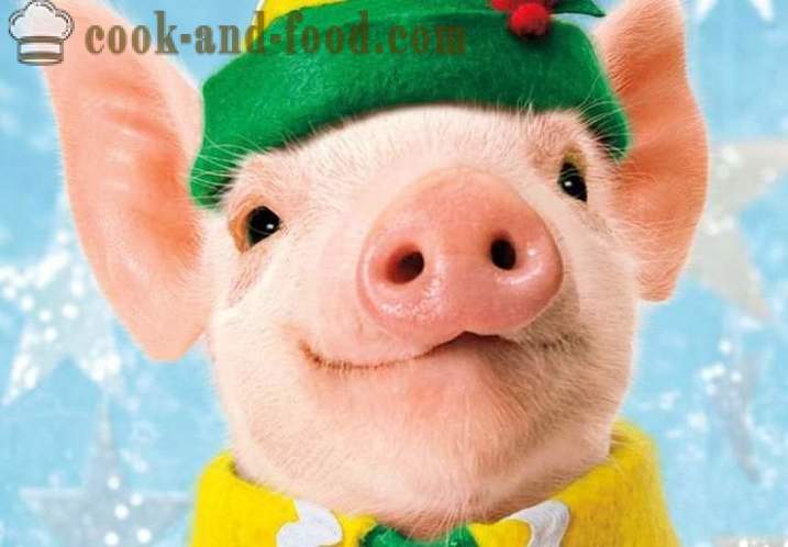 Kaj pripraviti za novo leto 2019 leto Pig - Novoletni menija na leto Pig, ali Boar, recepti s fotografijami