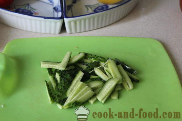 Zelenjavna solata s feta - kako pripraviti solato s feta sirom in zelenjavo, s korak za korakom receptov fotografije