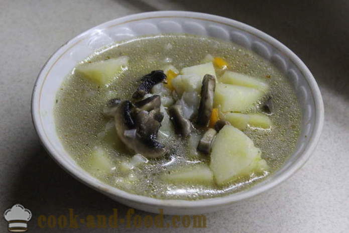Kremna juha z gobami in cvetačo - kako kuhati juho z gobami, korak za korakom receptov fotografije