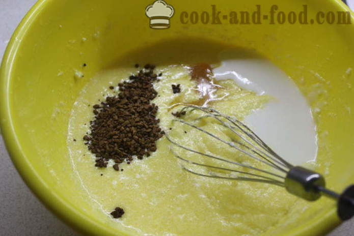 Kava in kolački v medu pečice - kako speči pecivo z kefir v silikonske kalupe, korak za korakom receptov fotografije