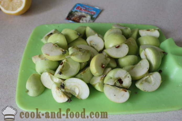 Apple kompot z limono svežih jabolk - kako kuhati jabolčni kompot iz svežih jabolk, korak za korakom receptov fotografije