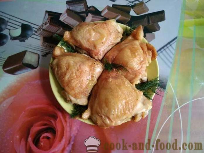 Piščančja stegna v pečici - kot okusno pečene piščančjih stegen v pečici, s korak za korakom receptov fotografije