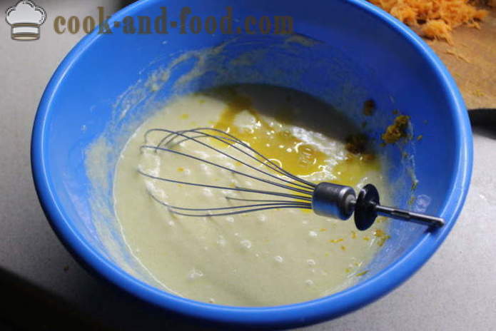 Korenčkov kolač s pomarančno lupino - kako speči torto z oranžno in korenja, s korak za korakom receptov fotografije