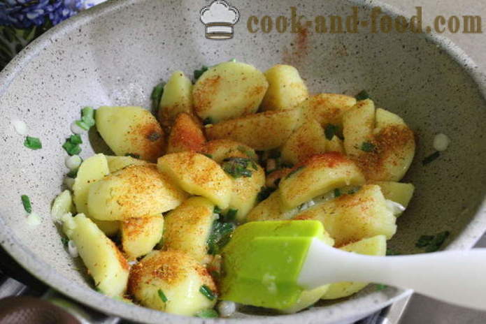 Krompir s papriko in česen - kako kuhati okusne krompir s papriko, korak za korakom receptov fotografije