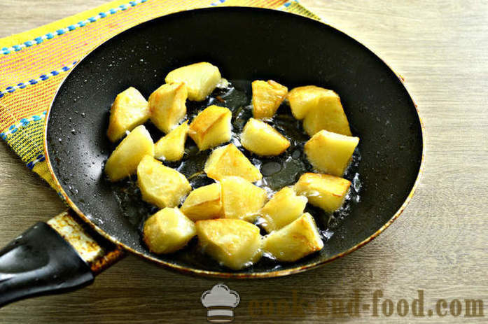 Topla solata s krompirjem in majonezo - kako kuhati toplo solato iz krompirja, korak za korakom receptov fotografije