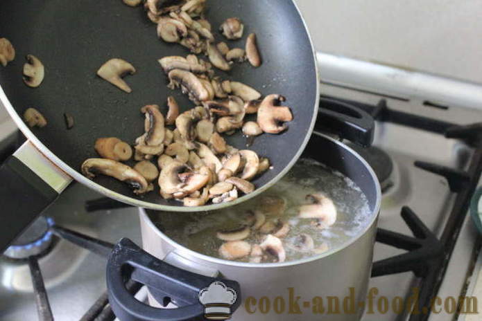 Češki krompirjeva juha z gobami - kako kuhati češki juho z gobami, korak za korakom receptov fotografije