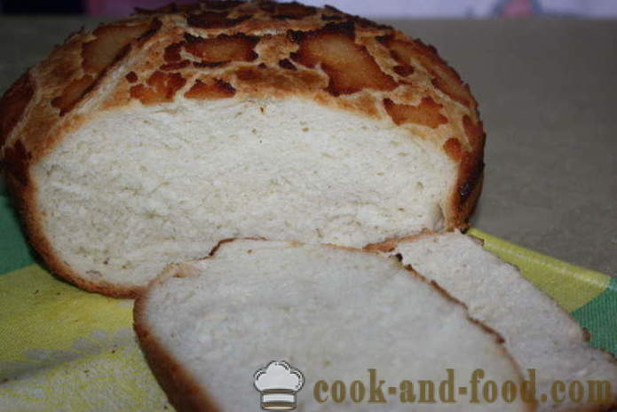 Domač kruh s hrustljavo v pečici - kako speči belega kruha doma, korak za korakom receptov fotografije