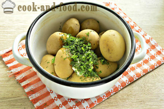 Kuhan novi krompir s česnom in zelišči - kako kuhati nove krompir okusno in pravilno korak za korakom receptov fotografije