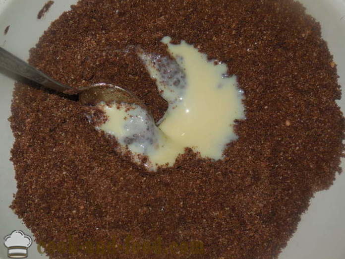 Domača čokoladna torta z kondenziranega mleka krompirjem - kako kuhati torto krompir, korak za korakom receptov fotografije