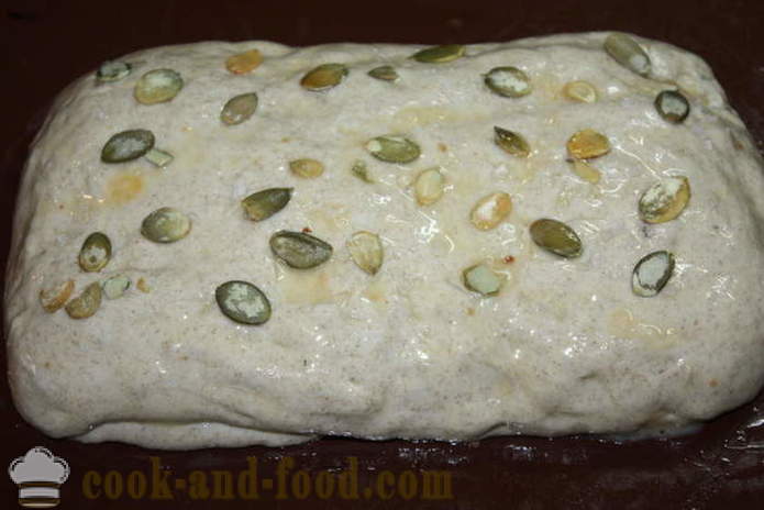 Polnozrnat kruh s sončničnimi semeni iz buče - kako bi kruh iz celega pšenične moke v pečici, s korak za korakom receptov fotografije