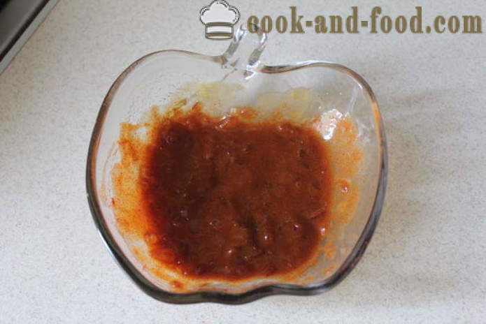 Medu gorčično omako za piščanca ali rebra - kako bi medu, gorčice omako za govedino, korak za korakom receptov fotografije