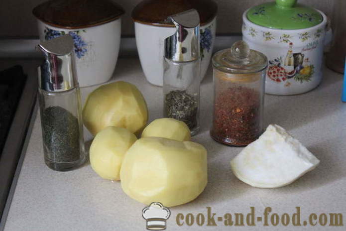 Krompir in zeleno v pečici - kot okusno zelenjavo pečemo v pečici, s korak za korakom receptov fotografije
