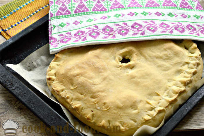 Lean kvas torta z zeljem - kako speči brezmesne zelje pito v pečico, s korak za korakom receptov fotografije