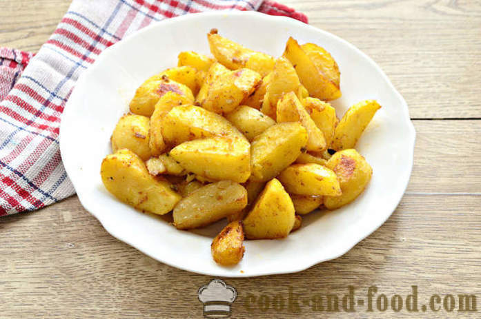 Pečene rezine krompirja v pečici s česnom in sojino omako - tako okusno pečen krompir v pečici, s korak za korakom receptov fotografije