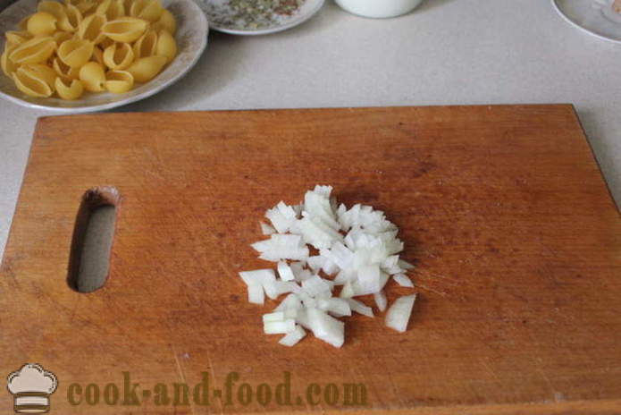 Polnjene testenine-lupine z mletim gobe - Kako narediti polnjene testenine lupin v pečici, s korak za korakom receptov fotografije