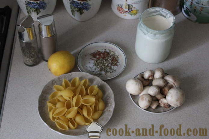 Polnjene testenine-lupine z mletim gobe - Kako narediti polnjene testenine lupin v pečici, s korak za korakom receptov fotografije