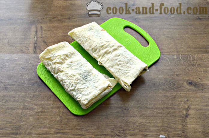 Ovojnice pita s sirom in zelišči - kako bi ovojnic iz lavash s sirom, korak za korakom receptov fotografije