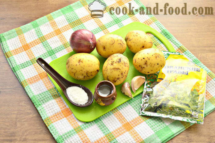 Pečene rezine krompirja v pečici - kot pečene rezine krompirja s hrustljavo skorjo, s korak za korakom receptov fotografije
