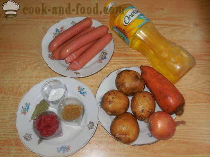 Solyanka z klobase in krompir v multivarka - kako kuhati okusno klobaso s krompirjem, korak za korakom receptov fotografije