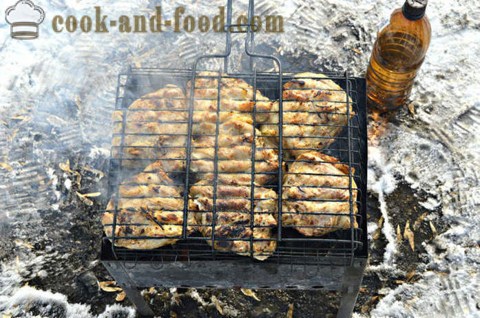 Delicious žar piščanca stegna na žaru na oglje - kako kuhati žar piščanca na žaru na žaru, korak za korakom receptov fotografije