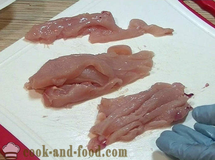 Piščančje prsi v kitajski sojine omake - kako kuhati piščanca v kitajski omaki, korak za korakom receptov fotografije
