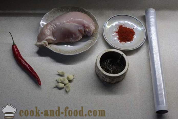 Domač piščanec roll v folijo - kako narediti piščanca roll doma, korak za korakom receptov fotografije