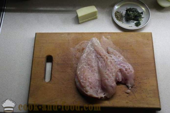 Sir roll iz piščančjih prsi v pečici - kako narediti piščanca roll doma, korak za korakom receptov fotografije