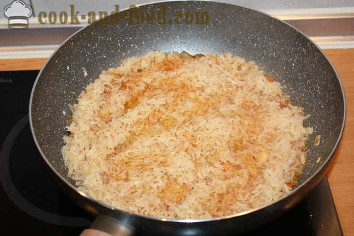 Skuše polnjene čebulo v pečici - kako kuhati skuše z rižem, korak za korakom receptov fotografije