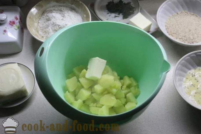 Kroglice iz krompirja s sirom in zelišči v olju - kako bi kroglice krompirja s sirom, korak za korakom receptov fotografije