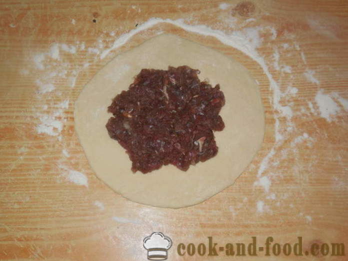 Tatar jed Cainari - kako narediti tortilje z mesom v pečici, s korak za korakom receptov fotografije