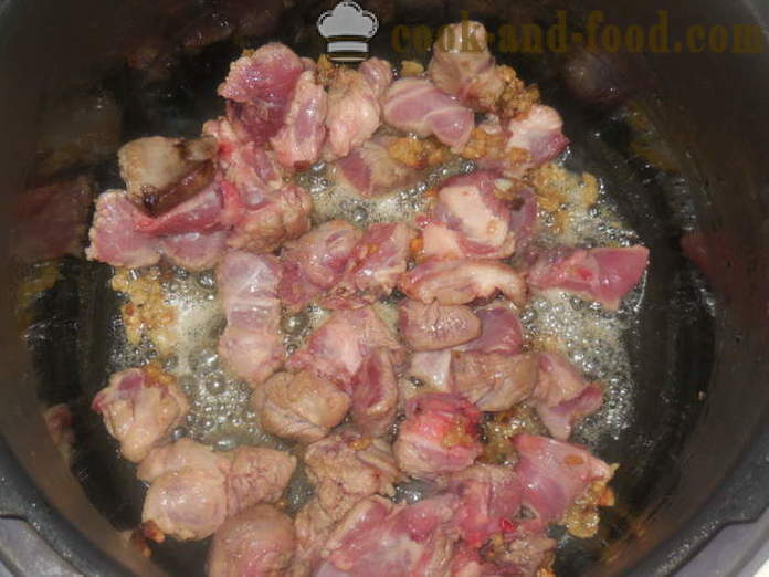 Kuskus z jagnjetino v multivarka - kako kuhati kuskus v multivarka z mesom, korak za korakom receptov fotografije