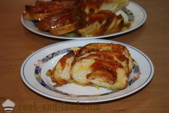 Sweet štruce kruha - kako kuhati toast z hlebca v pečici, s korak za korakom receptov fotografije