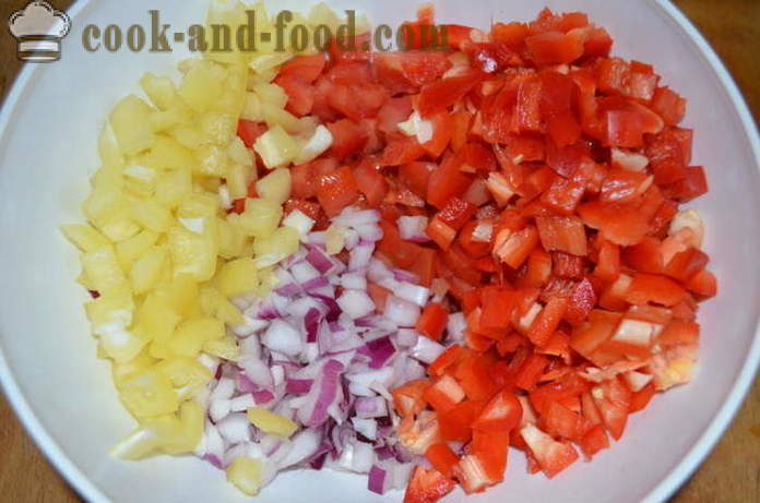 Solata s fižolom in lignje - kako pripraviti solato z lignji in fižola, z korak za korakom receptov fotografije