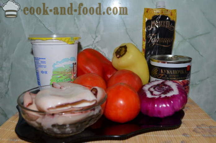 Solata s fižolom in lignje - kako pripraviti solato z lignji in fižola, z korak za korakom receptov fotografije