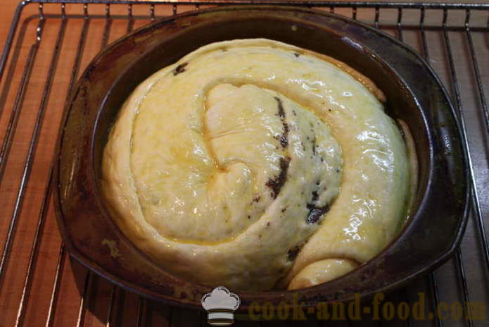 Makovo torto kvas-polž - kako narediti makovo torto iz kvašenega testa, korak za korakom receptov fotografije