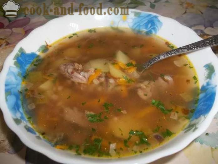 Ajdova juha z govedino - kako kuhati ajdovo juho juha, korak za korakom receptov fotografije