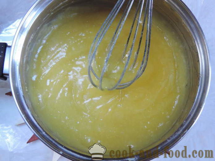 Lemon krema s škrobom - kako kuhati domačih kremnih z limono, s korak za korakom receptov fotografije