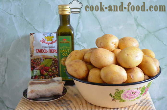 Krompir pečen v rokavu - kot pečen krompir v pečici v luknjo, korak za korakom receptov fotografije