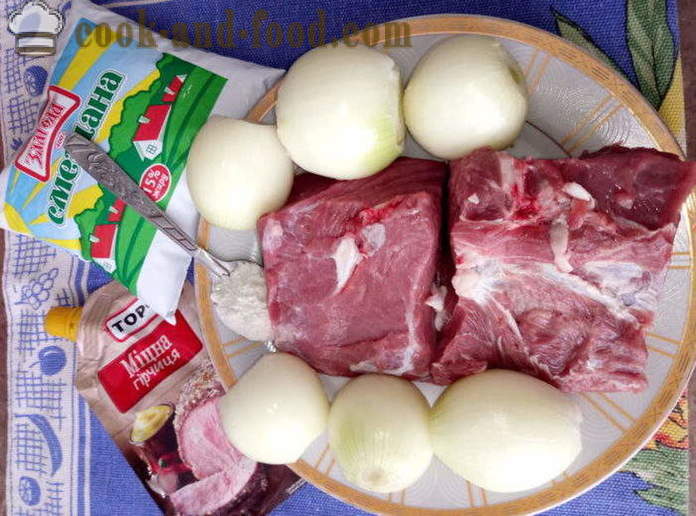 Goveje meso v lonec v pečico - kako pogasiti govejega mesa v lonec, s korak za korakom receptov fotografije