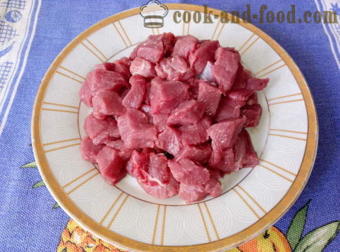 Goveje meso v lonec v pečico - kako pogasiti govejega mesa v lonec, s korak za korakom receptov fotografije